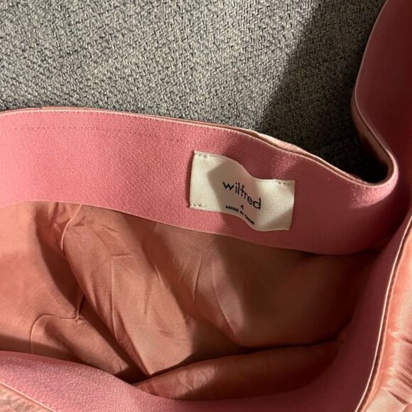 Aritzia Wilfred midi slip skirt bright pink - Picture 4 of 6